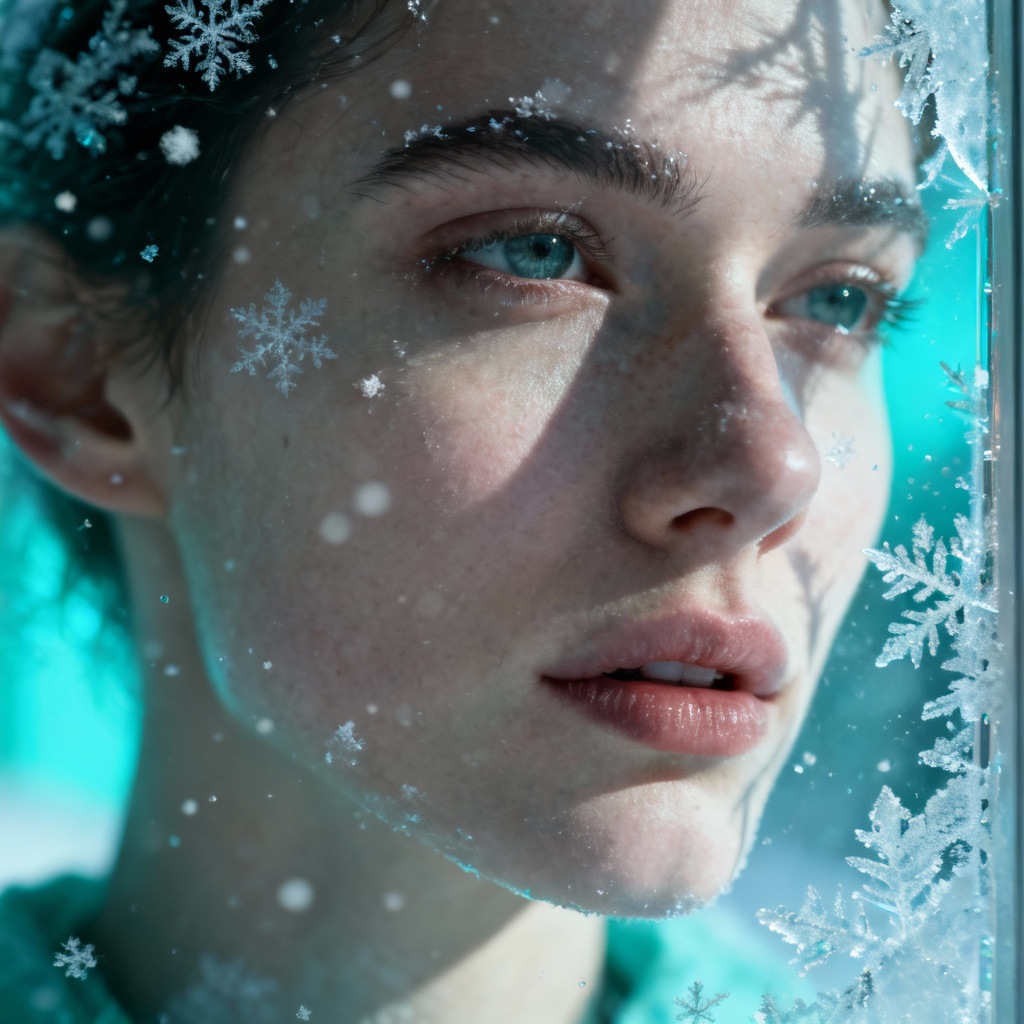 AI Frozen Glass Portrait Overlay
