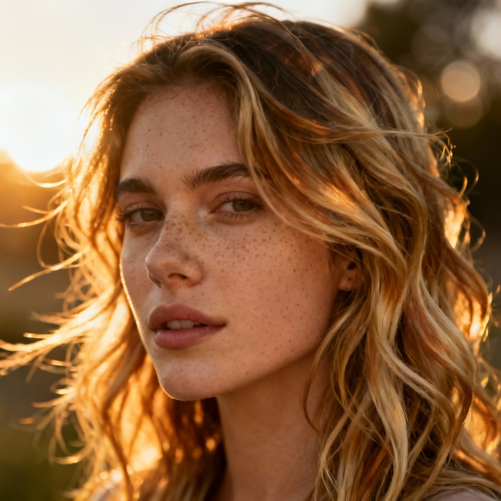 AI honey blonde beach waves