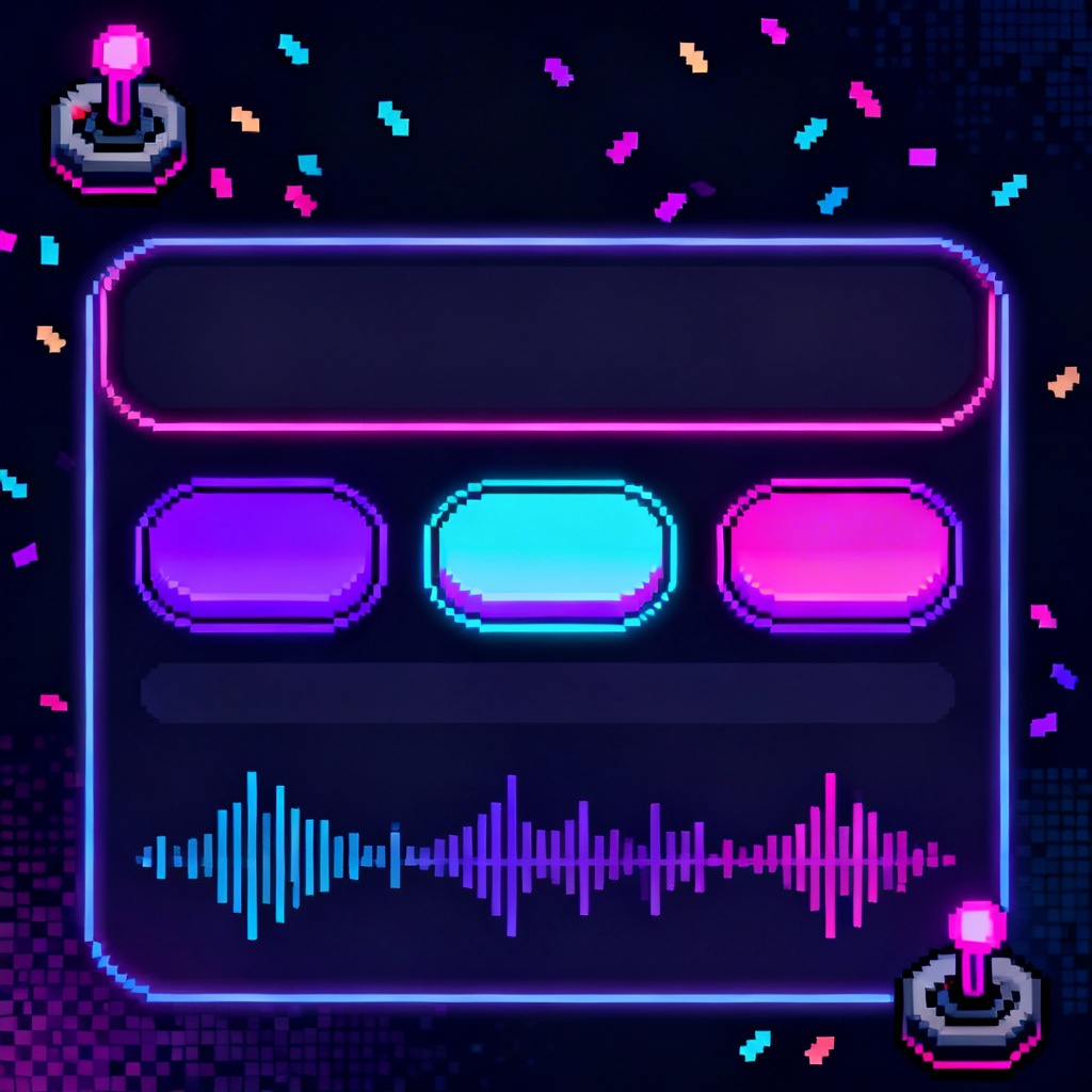 AI arcade neon playful app theme