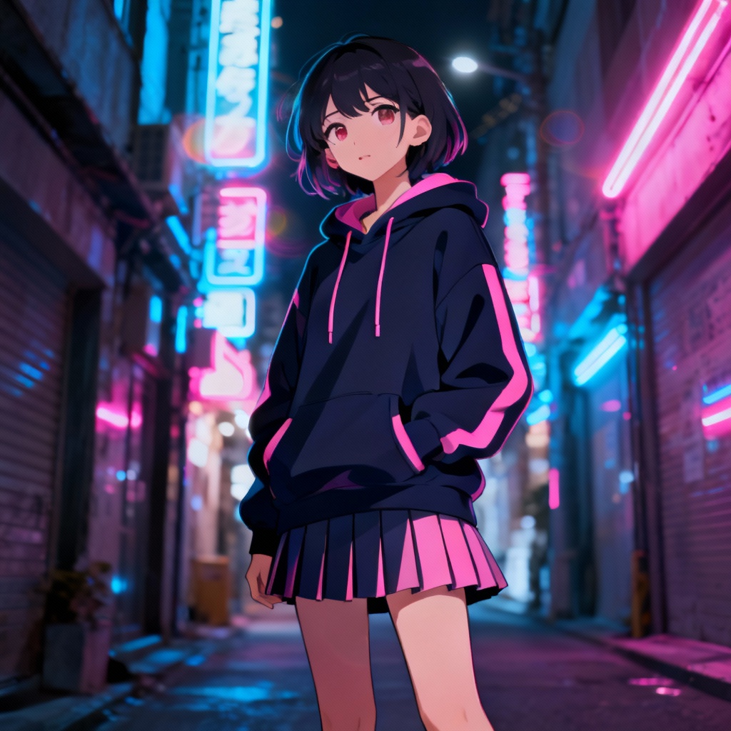 AI Hoshino casual streetwear portrait