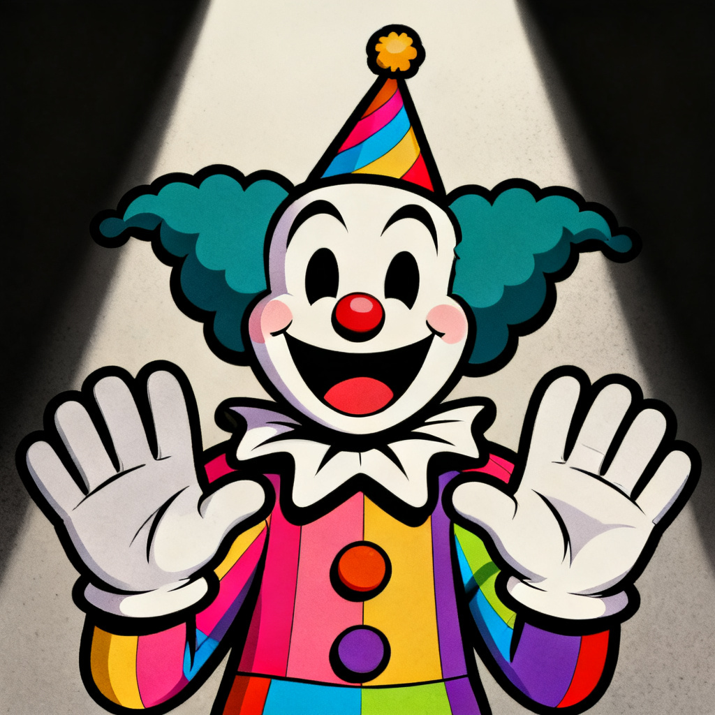 Dandy's World OC mascot in bright carnival colors