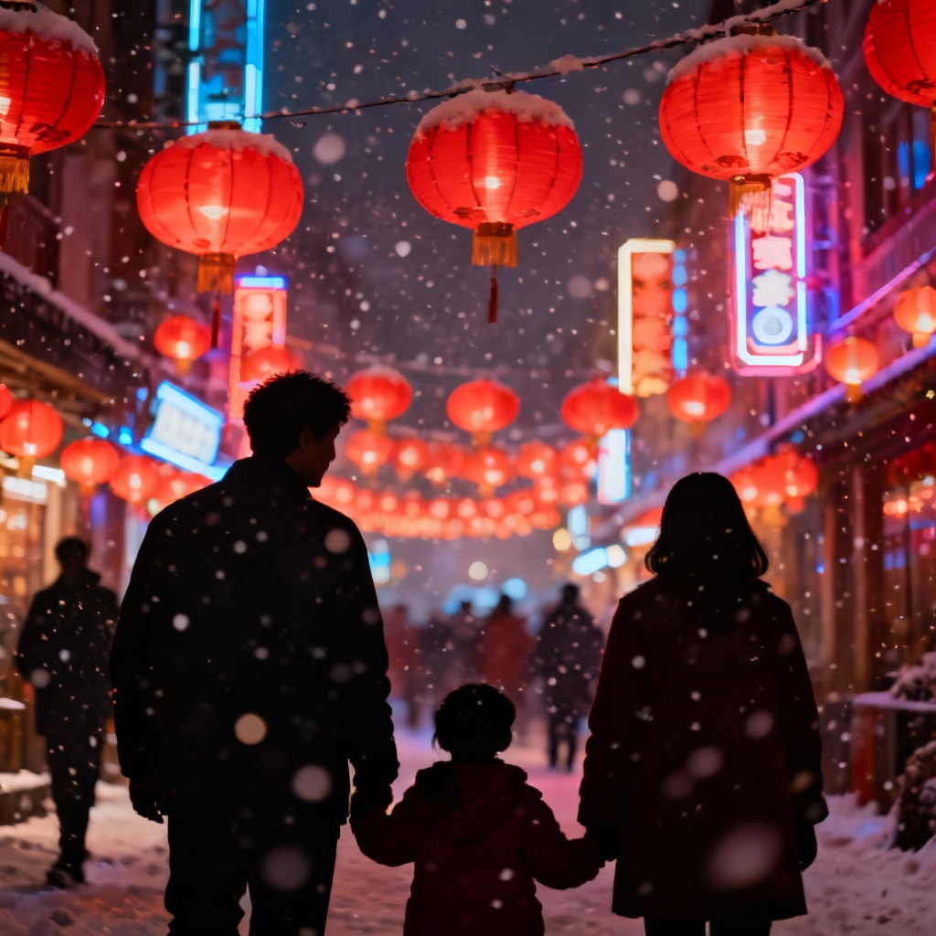 AI Lantern Street Night Scene