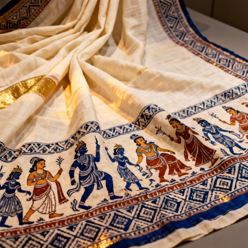AI Kalamkari Pallu Art Saree