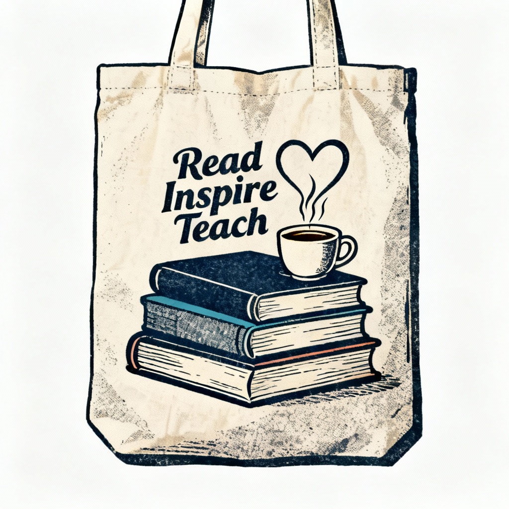 AI Book Lover Teacher Tote Graphic