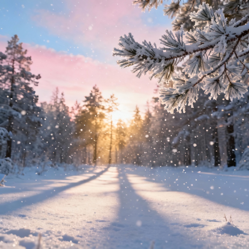 AI Winter Wonderland Forest Wallpaper 4K