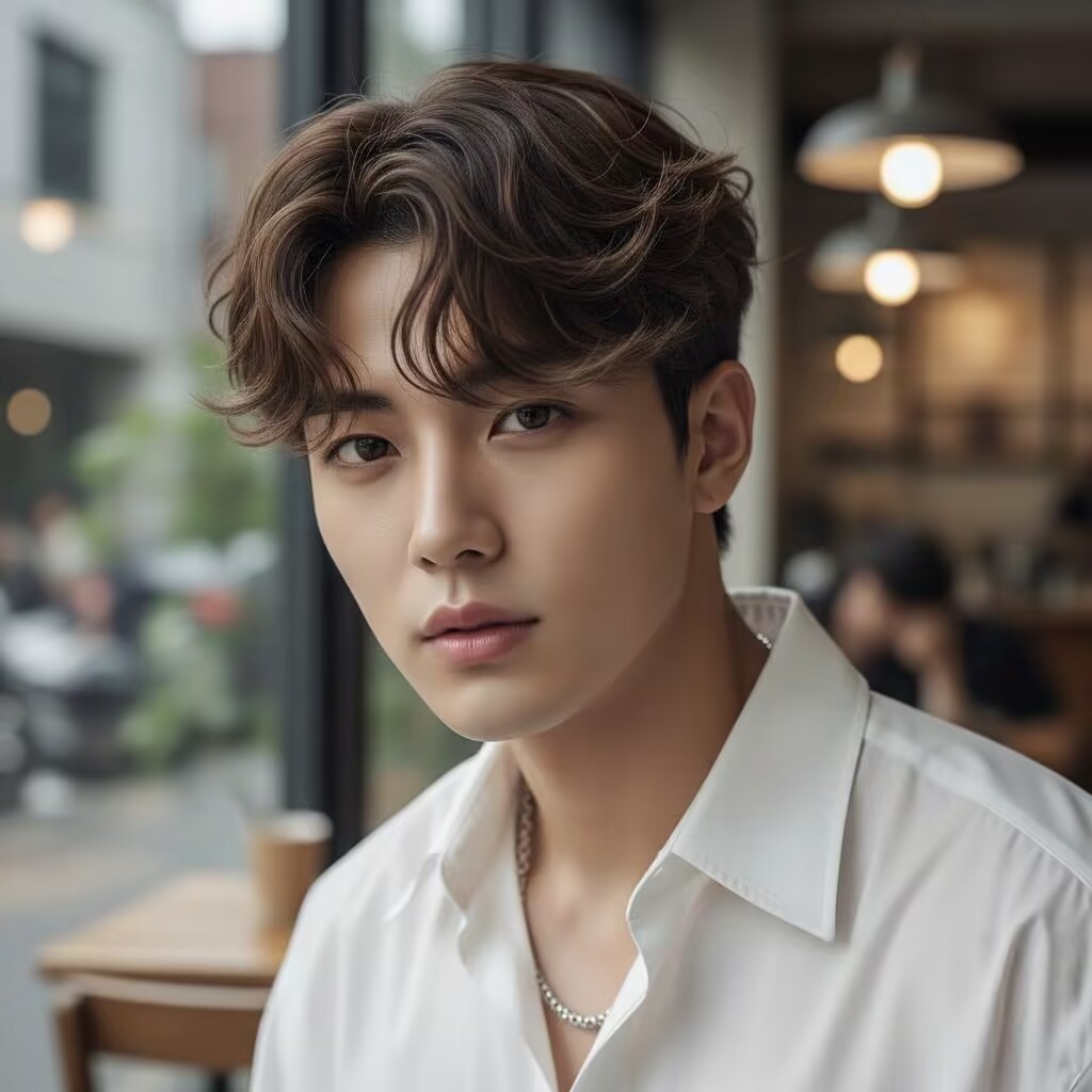 Two Block Cut Korean Male Hairstyle 