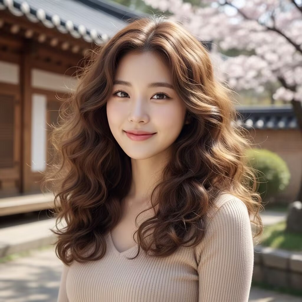 Voluminous Curls with Shiny, Glossy Hair