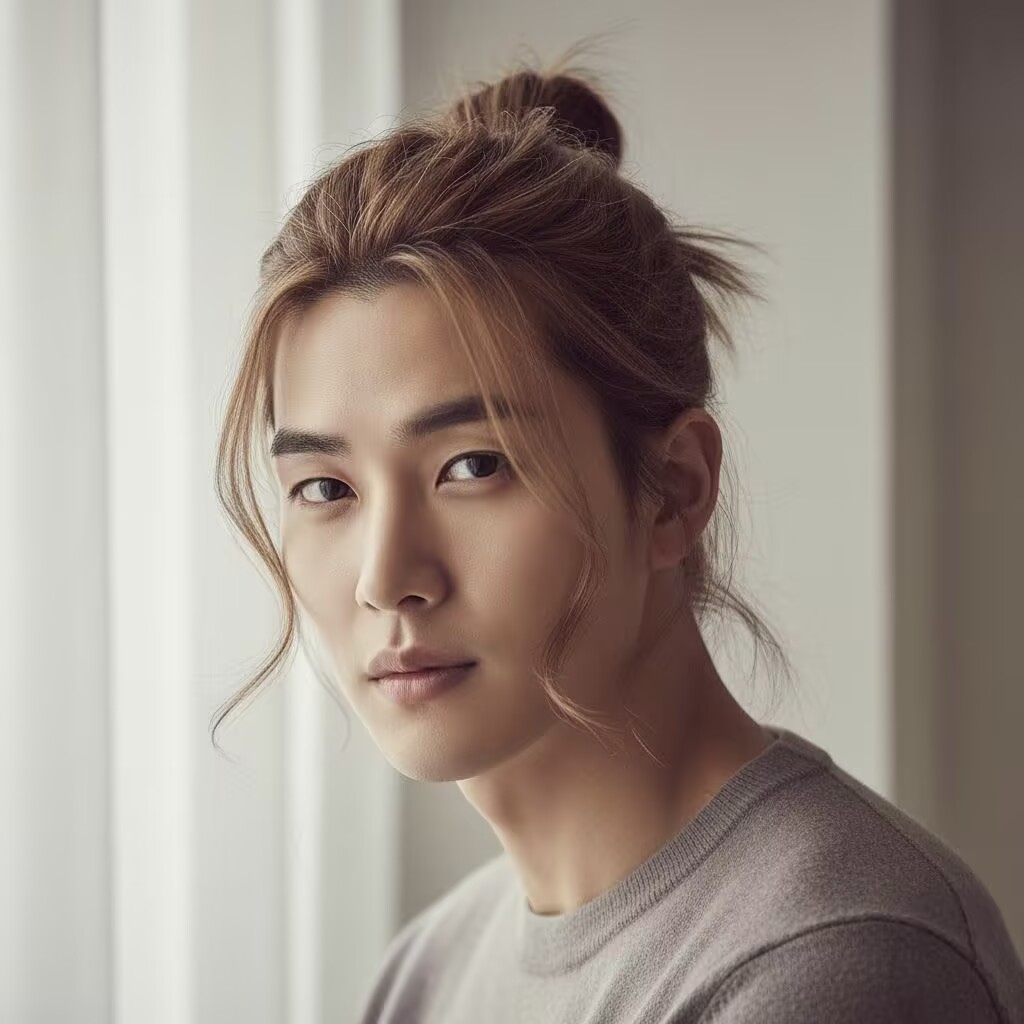 Korean Man Bun Hairstyle 